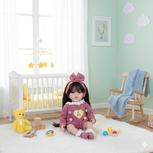 34 CM BABYLISTIC VINYL SILICONE DOLL, realistic hair, eyes, nails, so soft - Picture 6 of 8